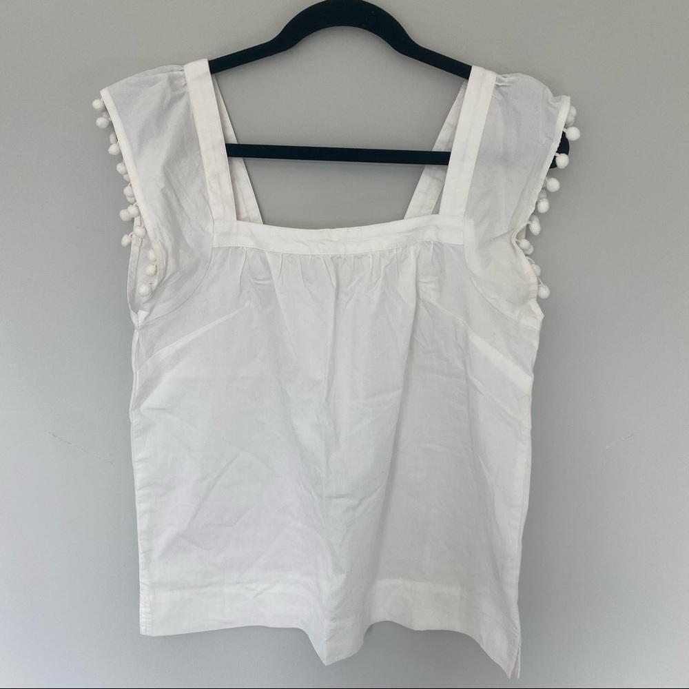 White Pompom Blouse